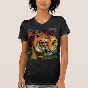 T-shirt Snarling Tiger Portrait Artistique