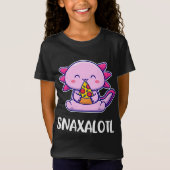 T-Shirt Snaxalotl Axolotl Cute Eating Pizza Snacks (Devant)