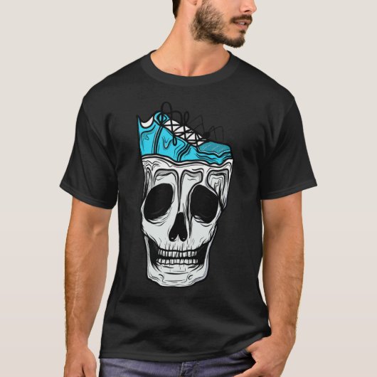 T-shirt Sneakerheads Kick Addict Melting Skull Shoe Pour S (Devant)
