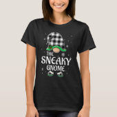 T-shirt Sneaky Gnome Buffalo Plaid Christmas Matching Fami (Devant)