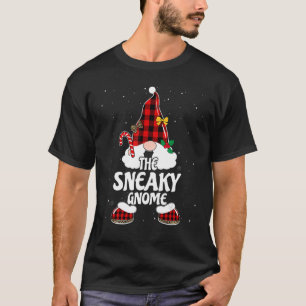 T-shirt Sneaky Gnome Buffalo Plaid Matching Family Christy