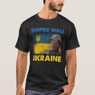 T-shirt Sniper Wali Je Me Trouve Avec L'Ukraine Drapeau Uk