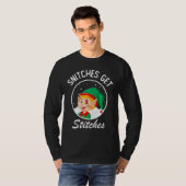 T-shirt Snitches Get Stitches Elf On Shelf Kids (Devant entier)