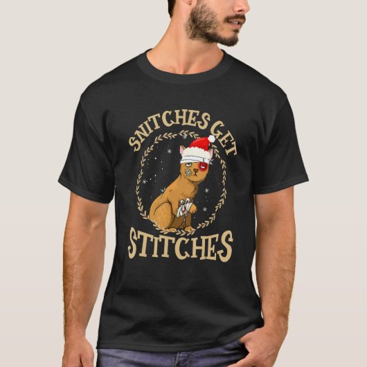 T-shirt Snitches Obtenir Des Points Jolies Famille De Chat (Devant)