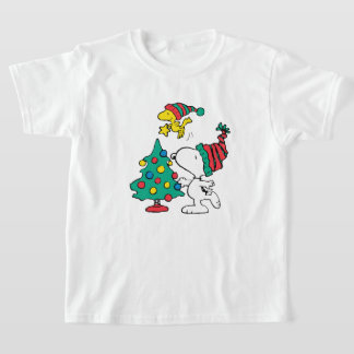 T-shirt snoopy and woodstock on christmas