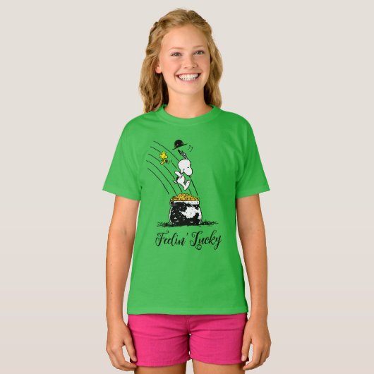 T-shirt Snoopy Jumping dans le pot d'or (Devant entier)