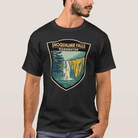 T-shirt Snoqualmie Falls Washington Cascade Vintage (Devant)