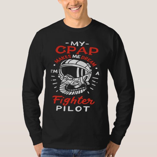 T-shirt Snoring CPAP as a fighter pilot mask (Devant)