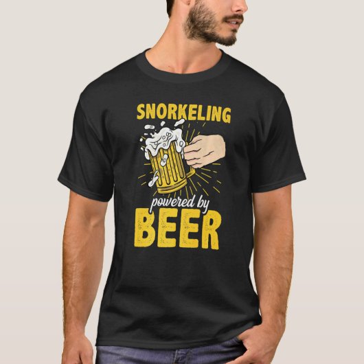 T-shirt Snorkeling Powered By Beer Snorkel Scuba Div (Devant)