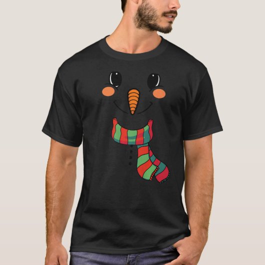 T-shirt Snow Boy Snowman Visage avec Carrot Nez Enfants Ga (Devant)