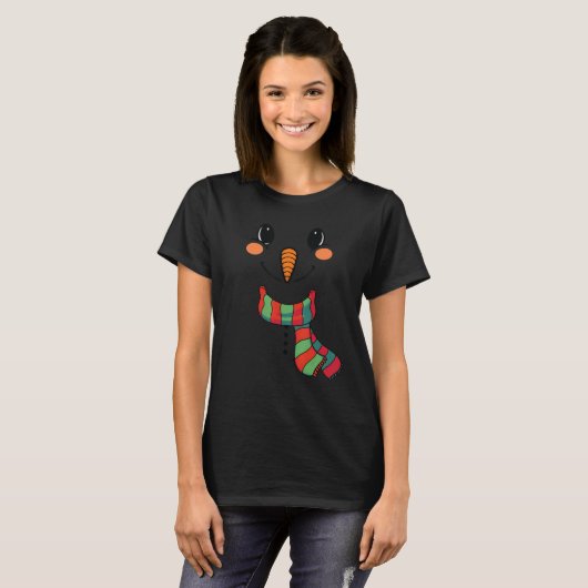 T-shirt Snow Boy Snowman Visage avec Carrot Nez Enfants Ga (Devant entier)