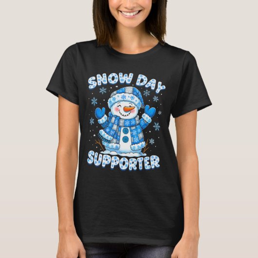 T-shirt Snow Day Suprter Cute Snowman Snowflake Christmas (Devant)