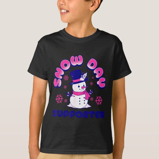 T-shirt Snow Day Suprter, Funny Teacher Snowman Christmas  (Devant)