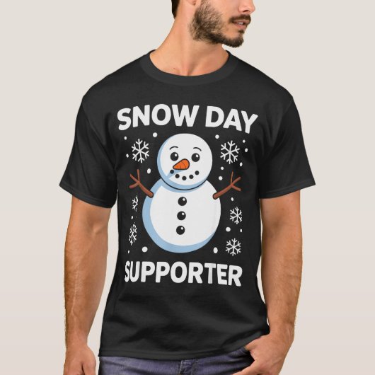 T-shirt Snow Day Suprter Snow Snowflake Snowman Winter Tea (Devant)