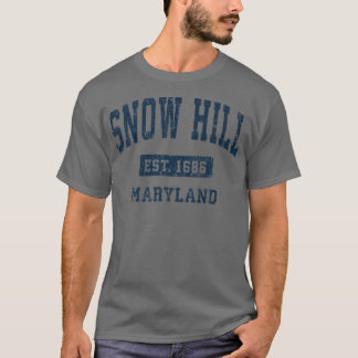 T-shirt Snow Hill Maryland MD Vintage Athlétique Sports De