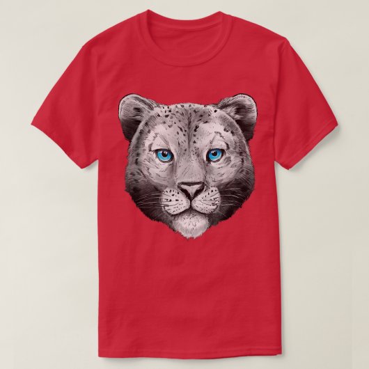 T-shirt Snow Leopard with Blue Eyes for Tiger and Leopard (Design devant)