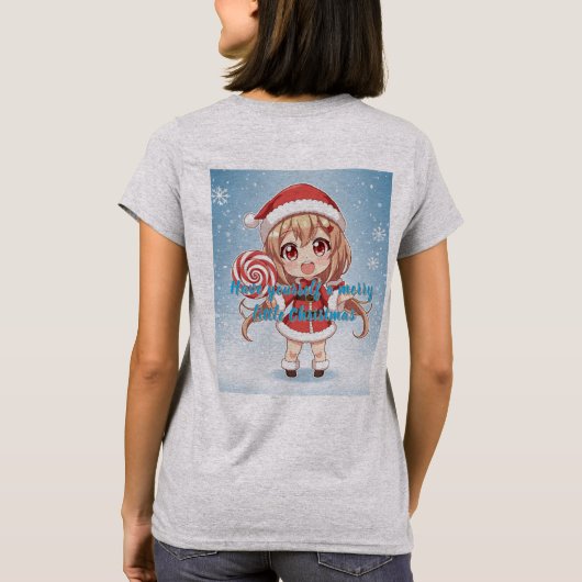 T-shirt Snow Maiden Anime Girl Christmas Snow Globe T-Shir (Dos)
