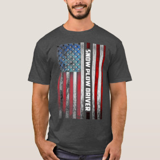 T-shirt Snow Plow Driver US Flag
