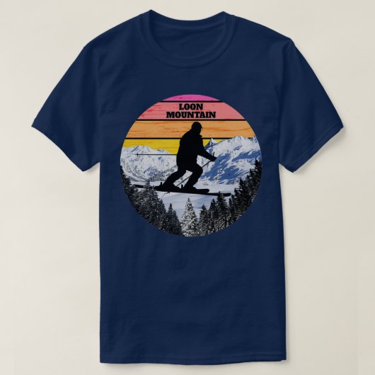 T-shirt Snow Ski Loon Mountain Skiing Fields (Design devant)