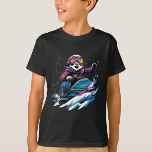 T-shirt Snowboard Animaux - Parcours Sur Un Snowboard Snow