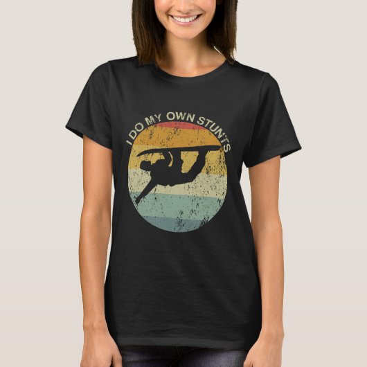 T-shirt Snowboard Blessure Snowboard I Do My own Stunts B (Devant)