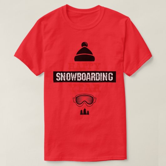T-shirt Snowboard cool Bonne Année Snowboard Snow Boardi (Design devant)