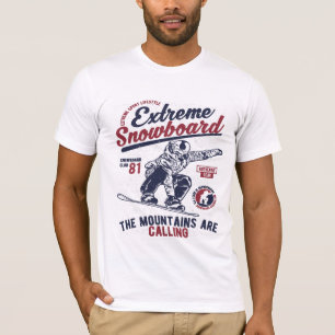 T-shirt Snowboard Extrême, Les Montagnes vous appellent