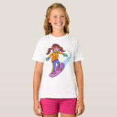 T-shirt Snowboard Girl Snow Fun (Devant entier)