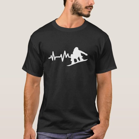 T-shirt Snowboard Heartbeat Snowboarder  (Devant)