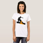 T-shirt snowboard orange shadowboarder (Devant entier)