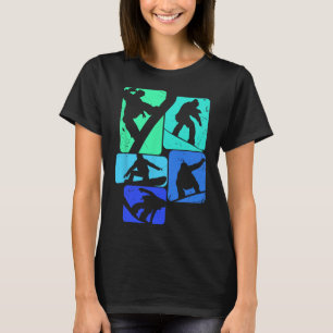 T-shirt Snowboard Pour Snowboardeur Retro Mens Snowboard