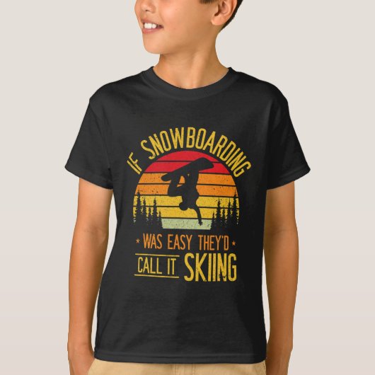 T-shirt Snowboard Retro Ski Sur Snowboard Snowboarder (Devant)