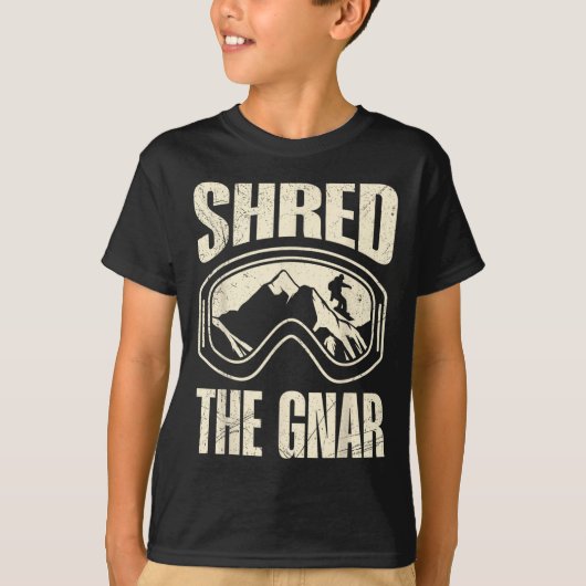 T-shirt Snowboard Shop The Gnar Snowboarder Funny Chil (Devant)