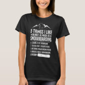 T-shirt Snowboard Snowboard Bacon 5 choses que j'aime Almo (Devant)