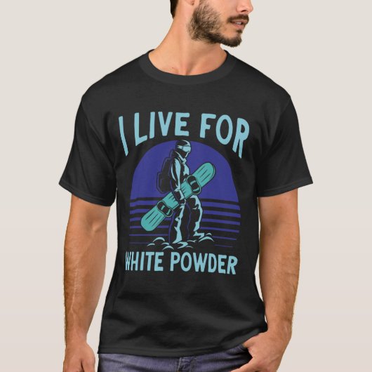 T-shirt Snowboard Snowboard Équipement Je Vis Pour White P (Devant)