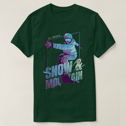 T-shirt Snowboard Snowboard Mountain Graphisme (Design devant)