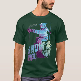 T-shirt Snowboard Snowboard Mountain Graphisme