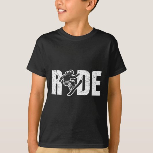 T-shirt Snowboard Snowboard Vintage Ride 2 (Devant)