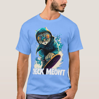 T-shirt Snowboard Snowboardeur Check Meowt1