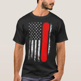 T-shirt Snowboard USA Drapeau Patriotisme Snowboarder Fret