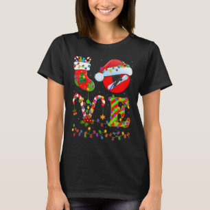 T-shirt Snowboard Xmas Lighting Père Noël Love Snowboard
