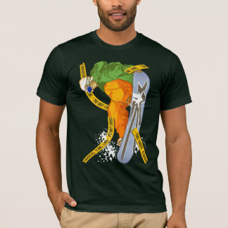 T-shirt Snowboarder and fence
