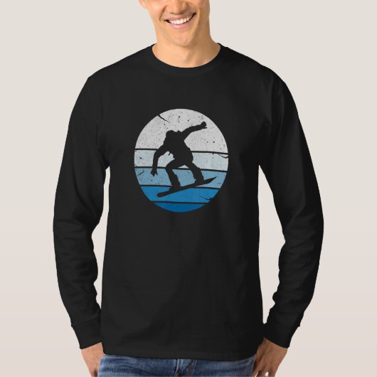 T-shirt Snowboarder Snowboarding Snowboard Silhouette Vint (Devant)