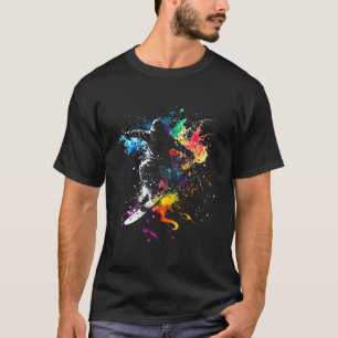 T-shirt Snowboarder Splash Snowboard Powder Ski