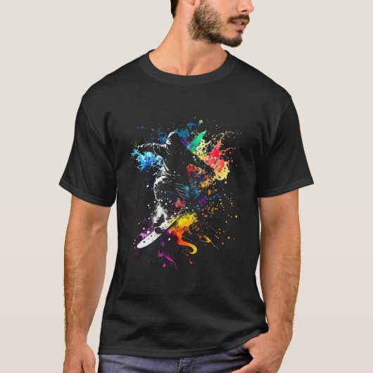 T-shirt Snowboarder Splash Snowboard Powder Ski (Devant)