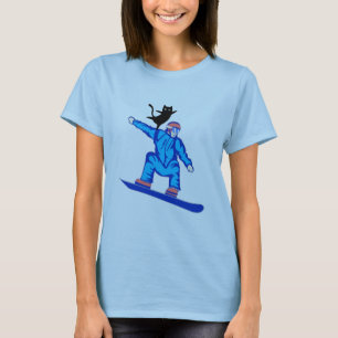 T-shirt Snowboardeur avec une loi d'équilibrage de chats