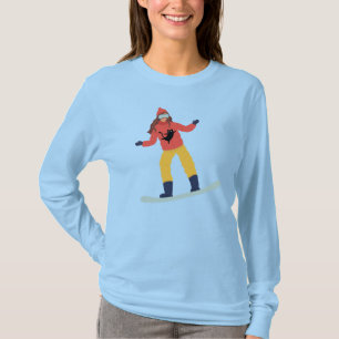 T-shirt Snowboardeur avec une veste de chat
