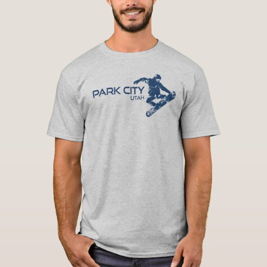 T-shirt Snowboardeur Park City Utah (Devant)