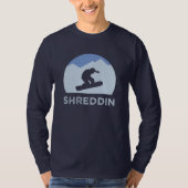 T-shirt Snowboardeur Silhouette Shreddin Long Manche (Devant)