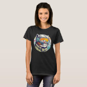 T-shirt Snowboarding Cat Cool Snowboarder or Skier Mountai (Devant entier)